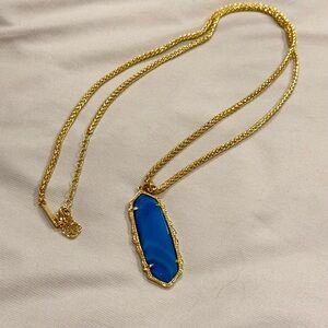 Kendra Scott Rare Agate Teal Frances Necklace In Gold. HTF EUC Retired.